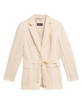 Linen Rich Relaxed Belted Blazer