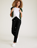 Drawstring Tapered Ankle Grazer Trousers