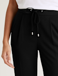 Drawstring Tapered Ankle Grazer Trousers