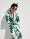 Satin Floral Wide Leg Trousers