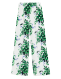 Satin Floral Wide Leg Trousers