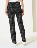 Checked Straight Leg Trousers