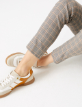 Mia Zip Checked Slim Ankle Grazer Trousers