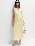 Textured Pleated Midaxi Skirt