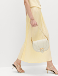 Textured Pleated Midaxi Skirt