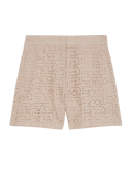 Linen Blend Broderie High Waisted Shorts