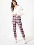 Mia Slim Checked Ankle Grazer Trousers