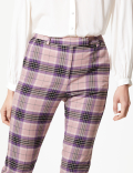 Mia Slim Checked Ankle Grazer Trousers