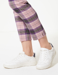 Mia Slim Checked Ankle Grazer Trousers