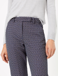 Mia Jacquard Slim Ankle Grazer Trousers
