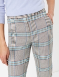 Mia Checked Slim Ankle Grazer Trousers