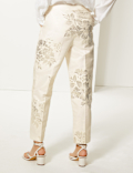 Jacquard Straight Leg Ankle Grazer Trousers