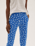 Mia Slim Cotton Polka Dot 7/8 Trouser