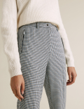 Straight Leg Checked Trousers