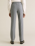 Straight Leg Checked Trousers
