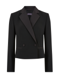 Double Breasted Cropped Tuxedo Jacket