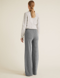 Jersey Dogtooth Wide Leg Trousers