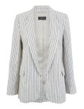 Pure Linen Striped Single Breasted Blazer
