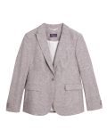 Linen Blend Single Breasted Blazer