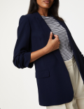 Ruched Sleeve Blazer
