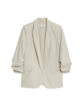Ruched Sleeve Blazer