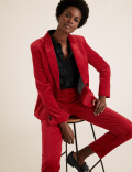 Velvet Slim Single Breasted Blazer