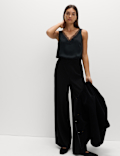 Plisse Elasticated Waist Trousers
