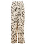 High Waist Wide Leg Ankle Grazer Trousers