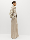 Multi Pleat Wide Leg Trousers
