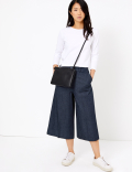Denim Wide Leg Culottes