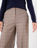 Checked Wide Leg Trousers