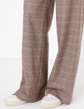 Checked Wide Leg Trousers