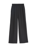 Woven Elasticated Waist Wide Leg Trousers