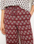 Printed Wide Leg High Waist Trousers