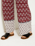 Printed Wide Leg High Waist Trousers