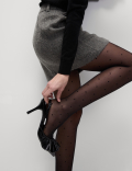 Textured Mini A-Line Skirt with Wool