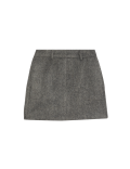 Textured Mini A-Line Skirt with Wool