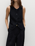 Collarless Button-Through Waistcoat