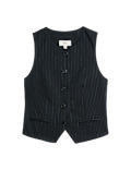 Striped Collarless Waistcoat