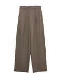 Woven Barrel Leg Trousers with Stretch