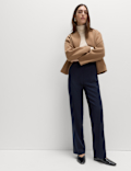 Straight Leg Trousers with Stretch