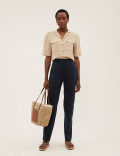 Straight Leg Trousers with Stretch