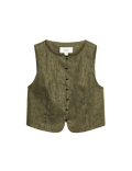 Linen Rich Twill Button Through Waistcoat