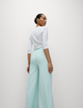 Single Pleat Wide Leg Trousers