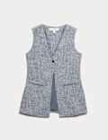 Linen Blend Striped Waistcoat