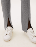 Checked Split Front Skinny Trousers