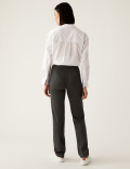 Jersey Houndstooth Straight Leg Trousers