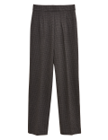 Jersey Houndstooth Straight Leg Trousers