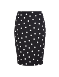 Jersey Polka Dot Knee Length Pencil Skirt