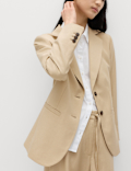 Lyocell Rich Single Breasted Blazer with Linen